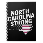 ノースカロライナ州旗とNC州と米国旗 ノートブック (正面)