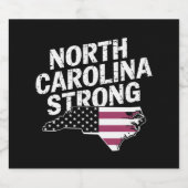 ノースカロライナ州旗とNC州と米国旗 ビールラベル (シングルラベル)