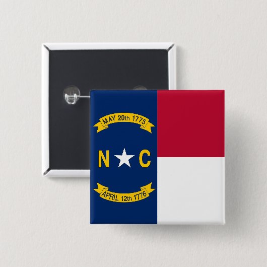 ノースカロライナ州旗の付いたボタン 缶バッジ (正面&裏面)