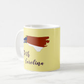 ノースカロライナ州旗の地図 コーヒーマグカップ (正面左)