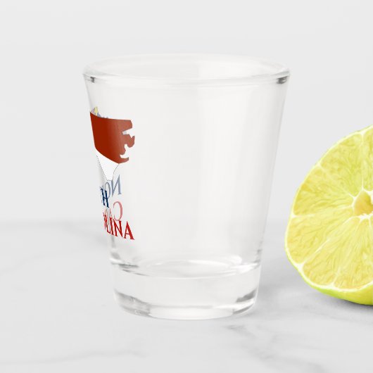 ノースカロライナ州旗の地図 ショットグラス (右)