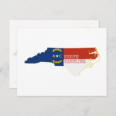 ノースカロライナ州旗の形をした州旗 ポストカード (正面/裏面)