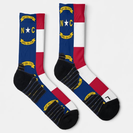 ノースカロライナ州旗を持つアスレティッククルー靴下 ソックス (右)