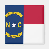 ノースカロライナ州旗を持つマグネット州- USA マグネット (正面)