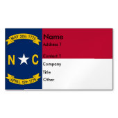 ノースカロライナ州旗を持つ名刺マグネット マグネット名刺 (正面)