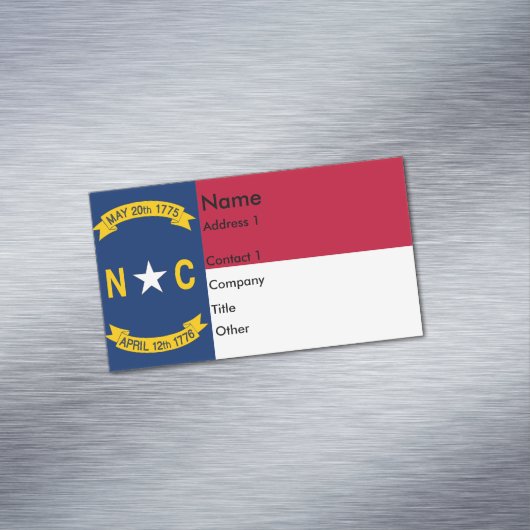 ノースカロライナ州旗を持つ名刺マグネット マグネット名刺 (インサイチュ)