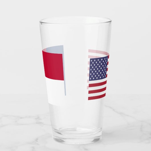 ノースカロライナ州旗を持つ愛国的なガラス杯 タンブラーグラス (左)