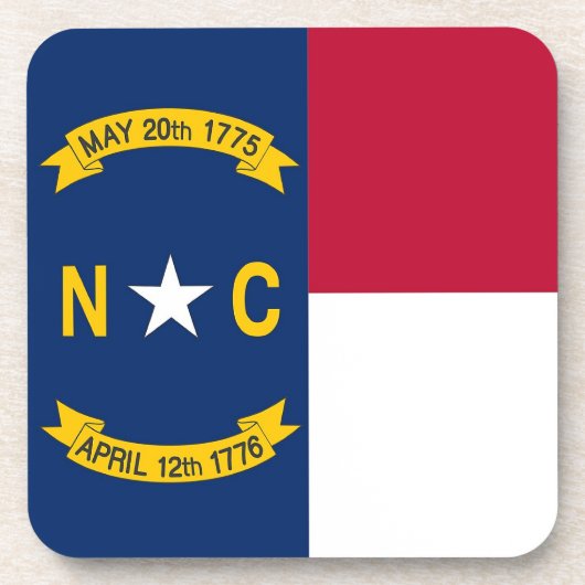 ノースカロライナ州旗を持つ懸命プラスチックのコースター コースター (正面)