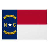 ノースカロライナ州旗を掲げた愛国的な壁のポスター ポスター (正面)