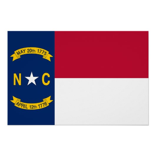 ノースカロライナ州旗を掲げた愛国的な壁のポスター ポスター (正面)