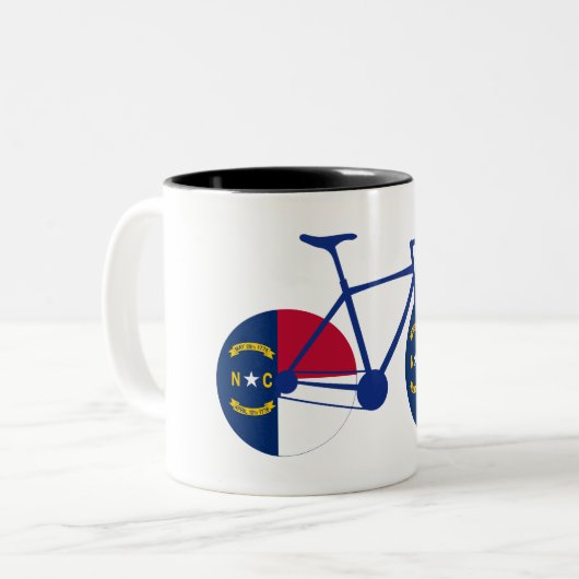 ノースカロライナ州旗サイクリング ツートーンマグカップ (正面左)