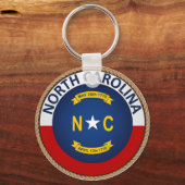 ノースカロライナ州旗シールの州 キーホルダー (正面)
