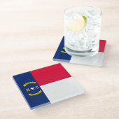 ノースカロライナ州旗デザインデコール ガラスコースター (アングル)