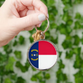 ノースカロライナ州旗デザイン キーホルダー (手)