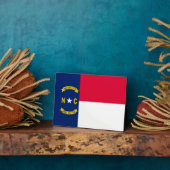 ノースカロライナ州旗デザイン フォトプラーク (側面)