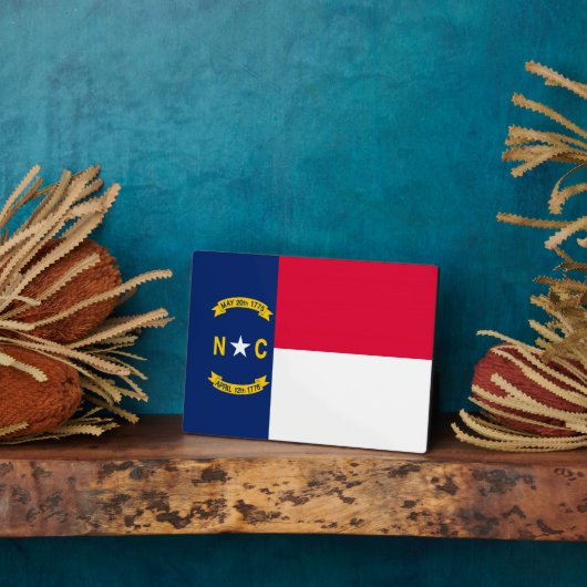 ノースカロライナ州旗デザイン フォトプラーク (側面)