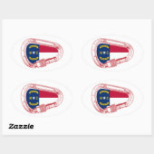 ノースカロライナ州旗登山カラビナ 楕円形シール (シート)