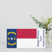 ノースカロライナ州旗、アメリカからのハッピーホリデー シーズンカード (スタンド正面)