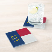 ノースカロライナ州旗 ガラスコースター (アングル)