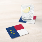 ノースカロライナ州旗 スクエアペーパーコースター (インサイチュ)