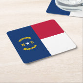 ノースカロライナ州旗 スクエアペーパーコースター (アングル)