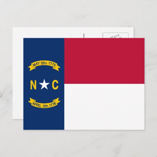 ノースカロライナ州旗、ノースカロライナ州旗 ポストカード (正面/裏面)