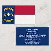 ノースカロライナ州旗、ノースカロライナ州旗 名刺 (正面/裏面)