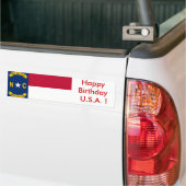 ノースカロライナ州旗 バンパーステッカー (トラック上)