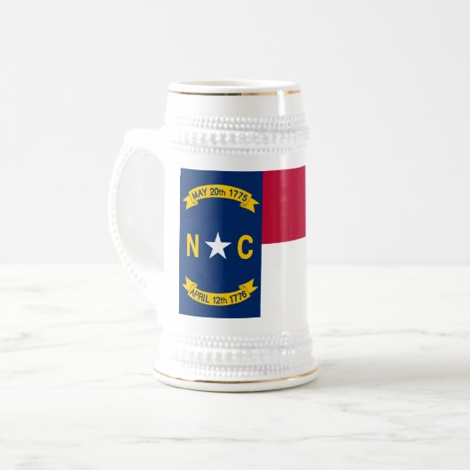 ノースカロライナ州旗 ビールジョッキ (正面左)