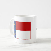 ノースカロライナ州旗+地図マグカップ コーヒーマグカップ (正面左)