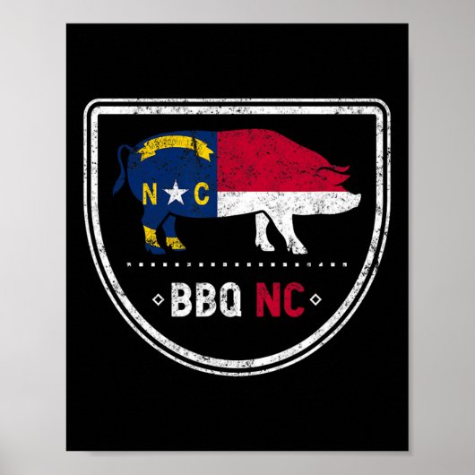 ノースカロライナ州旗Bbq Nc ポスター (正面)