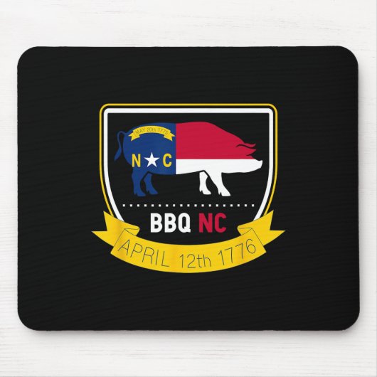 ノースカロライナ州旗Bbq Nc 1776独立性 マウスパッド (正面)