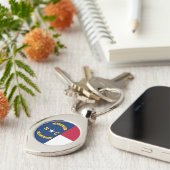 ノースカロライナ州旗USA キーホルダー (側面)