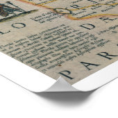 ノースカロライナ州沿岸、マップの詳細タイトル ポスター (角)