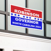 ノースカロライナ州知事マーク・ロビンソン2024 横断幕 (ビルの外側)