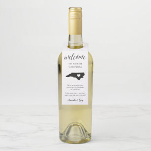 ノースカロライナ州結婚の歓迎のお願い ボトルネックタグ