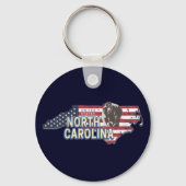 ノースカロライナ州統一された州の地図USAヴィンテージ キーホルダー (正面)