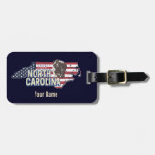 ノースカロライナ州統一された州の地図USAヴィンテージ ラゲッジタグ (正面横)