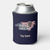 ノースカロライナ州統一された州の地図USAヴィンテージ 缶クーラー (缶裏面)
