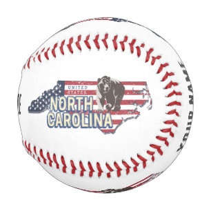 ノースカロライナ州統一された州の地図USAヴィンテージ 野球ボール