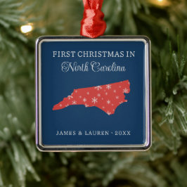 ノースカロライナ州 アメリカ合衆国での初めてのクリスマスを夫婦で メタルオーナメント