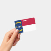 ノースカロライナ州（アメリカ合衆国）の旗が付いた名札 バッジ (手持ち)