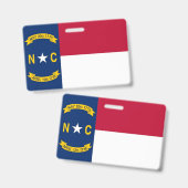 ノースカロライナ州（アメリカ合衆国）の旗が付いた名札 バッジ (正面＆裏面)