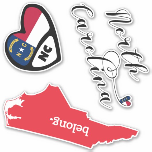 ノースカロライナ州、ダイカットシールのシート シール (正面)