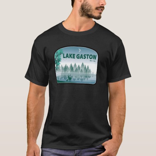ノースカロライナ州 バージニア州 ガストン湖 シカ Tシャツ (正面)