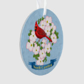 ノースカロライナ州（鳥）ショウジョウコウカンチョウバードハナミズキ花 オーナメント (正面)