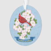 ノースカロライナ州（鳥）ショウジョウコウカンチョウバードハナミズキ花 オーナメント (正面)