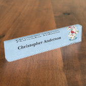 ノースカロライナ州(鳥)ショウジョウコウカンチョウバードハナミズキ花 デスクネームプレート (側面)