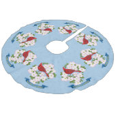 ノースカロライナ州(鳥)ショウジョウコウカンチョウバードハナミズキ花 フェイクリネンツリースカート (アングル)