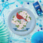 ノースカロライナ州（鳥）ショウジョウコウカンチョウバードハナミズキ花 ペーパープレート (パーティー)